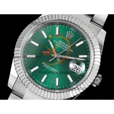 Datejust 41 126334 SA3235 Automatic Mens Watch Best Edition DIWF Green Stick Dial 904L SS Oyster Bracelet