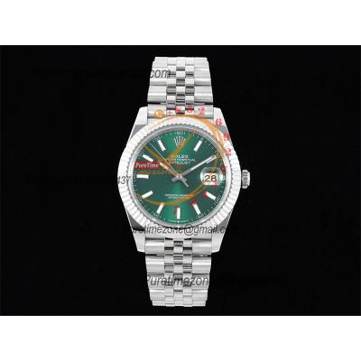 Datejust 41 126334 SA3235 Automatic Mens Watch Best Edition DIWF Green Stick Dial 904L SS Jubliee Bracelet