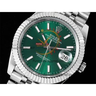 Datejust 41 126334 SA3235 Automatic Mens Watch Best Edition DIWF Green Stick Dial 904L SS Jubliee Bracelet