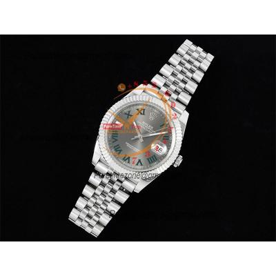 Datejust 41 126334 Wimbledon SA3235 Automatic Mens Watch Best Edition DIWF Gray Roman Dial 904L Jubilee Bracelet