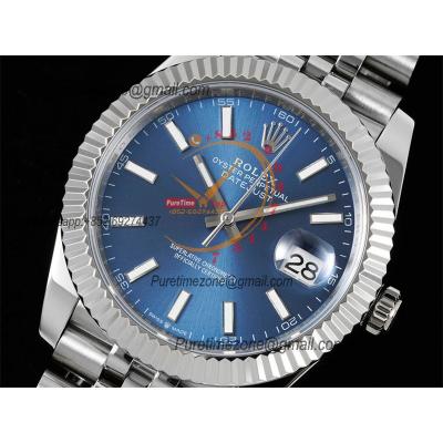 Datejust 41 126334 SA3235 Automatic Mens Watch Best Edition DIWF Blue Stick Dial 904L SS Jubilee Bracelet