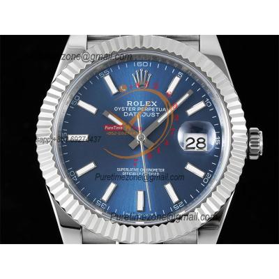 Datejust 41 126334 SA3235 Automatic Mens Watch Best Edition DIWF Blue Stick Dial 904L SS Jubilee Bracelet