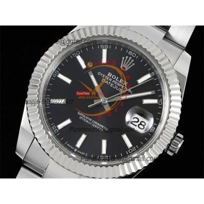 Datejust 41 126334 SA3235 Automatic Mens Watch Best Edition DIWF Black Stick Dial 904L SS Oyster Bracelet