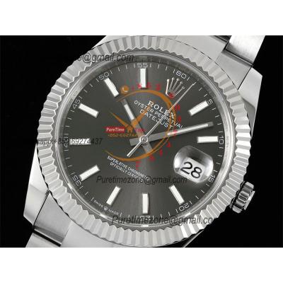 Datejust 41 126334 SA3235 Automatic Mens Watch Best Edition DIWF Gray Stick Dial 904L SS Oyster Bracelet