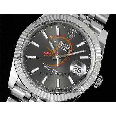 Datejust 41 126334 SA3235 Automatic Mens Watch Best Edition DIWF Gray Stick Dial 904L SS Jubilee Bracelet