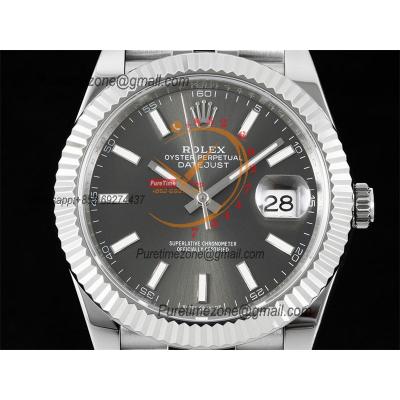 Datejust 41 126334 SA3235 Automatic Mens Watch Best Edition DIWF Gray Stick Dial 904L SS Jubilee Bracelet