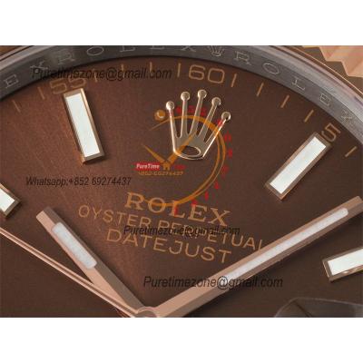 Datejust 41 126331 SA3235 Automatic Mens Watch Best Edition DIWF SS/RG Brown Stick Dial 904L SS Oyster Bracelet