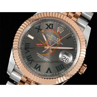 Datejust 41 126331 Wimbledon SA3235 Automatic Mens Watch Best Edition DIWF SS/RG Gray Roman Dial 904L Jubilee Bracelet