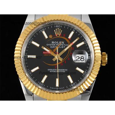 Datejust 41 126333 SA3235 Automatic Mens Watch Best Edition DIWF SS/YG Black Stick Dial 904L SS Oyster Bracelet