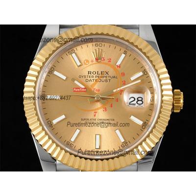 Datejust 41 126333 SA3235 Automatic Mens Watch Best Edition DIWF SS/YG Gold Stick Dial  904L SS Jubilee Bracelet