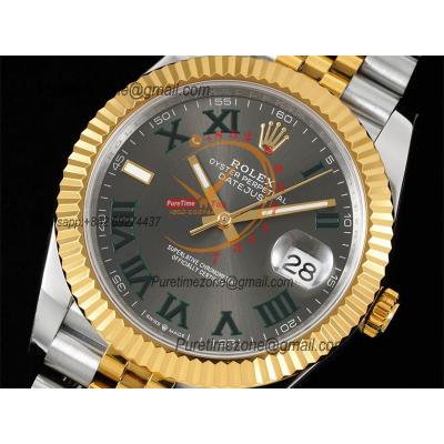 Datejust 41 126333 Wimbledon SA3235 Automatic Mens Watch Best Edition DIWF SS/YG Gray Roman Dial 904L Jubilee Bracelet