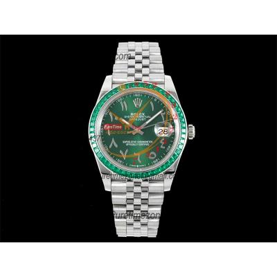 Datejust 41 126333 SA3235 Automatic Mens Watch Best Edition DIWF Diamond Bezel Green Arabic Dial 904L Jubilee Bracelet