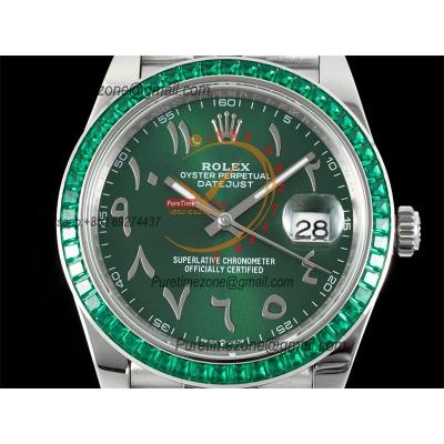 Datejust 41 126333 SA3235 Automatic Mens Watch Best Edition DIWF Diamond Bezel Green Arabic Dial 904L Jubilee Bracelet