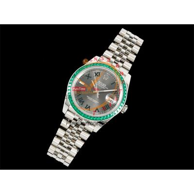 Datejust 41 126333 SA3235 Automatic Mens Watch Best Edition DIWF Diamond Bezel Gray Arabic Dial 904L Jubilee Bracelet