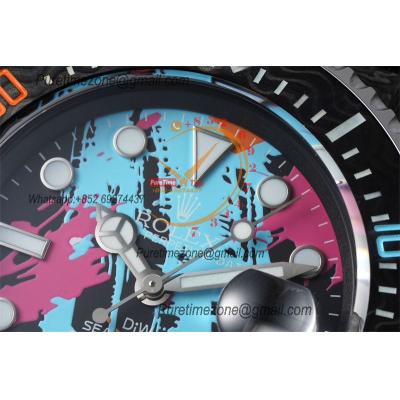 Sea Dweller 43mm Carbon Motley A3235 Automatic Mens Watch Best Edition DIWF Graffiti Dial Nylon Strap