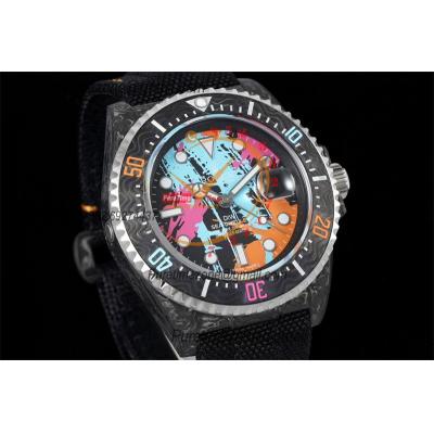 Sea Dweller 43mm Carbon Motley A3235 Automatic Mens Watch Best Edition DIWF Graffiti Dial Nylon Strap