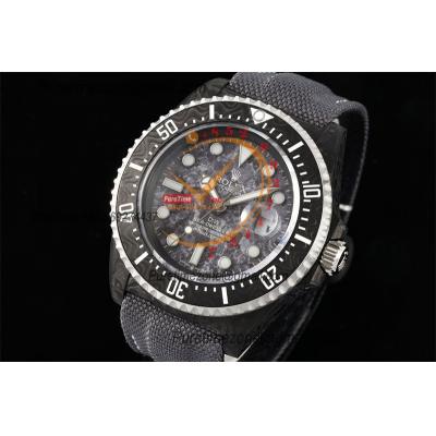 Sea Dweller 43mm Carbon Stone Gray A3235 Automatic Mens Watch Best Edition DIWF Gray Dial Nylon Strap