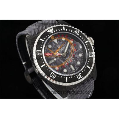 Sea Dweller 43mm Carbon Stone Gray A3235 Automatic Mens Watch Best Edition DIWF Gray Dial Nylon Strap