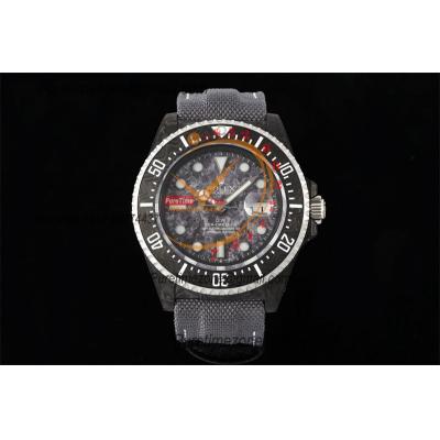 Sea Dweller 43mm Carbon Stone Gray A3235 Automatic Mens Watch Best Edition DIWF Gray Dial Nylon Strap