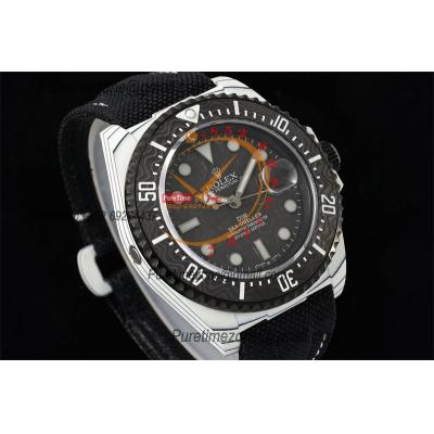 Sea Dweller 43mm Carbon Lrbis A3235 Automatic Mens Watch Best Edition DIWF Black Dial Nylon Strap