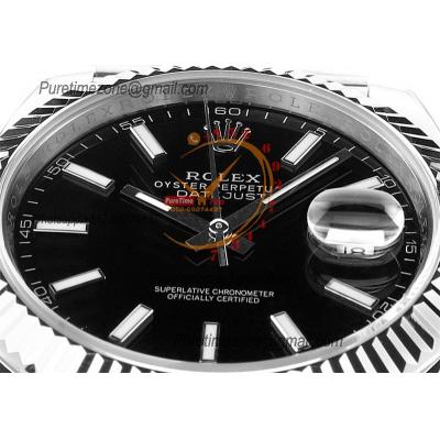 Datejust 41 126334 DD3235 Automatic Mens Watch Best Edition DDF Black Stick Dial 904L SS Jubilee Bracelet