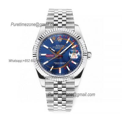 Datejust 41 126334 DD3235 Automatic Mens Watch Best Edition DDF Blue Stick Dial 904L SS Jubilee Bracelet