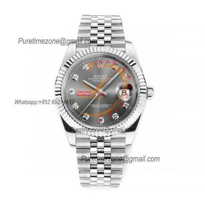 Datejust 41 126334 DD3235 Automatic Mens Watch Best Edition DDF Gray Diamonds Dial 904L SS Jubilee Bracelet