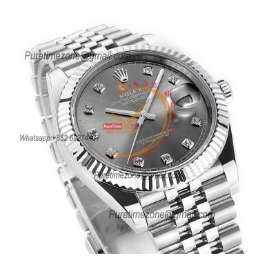 Datejust 41 126334 DD3235 Automatic Mens Watch Best Edition DDF Gray Diamonds Dial 904L SS Jubilee Bracelet