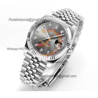 Datejust 41 126334 DD3235 Automatic Mens Watch Best Edition DDF Gray Diamonds Dial 904L SS Jubilee Bracelet