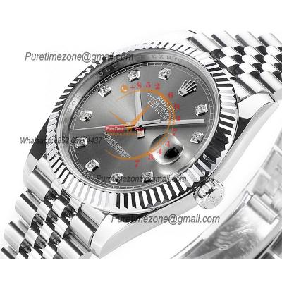 Datejust 41 126334 DD3235 Automatic Mens Watch Best Edition DDF Gray Diamonds Dial 904L SS Jubilee Bracelet