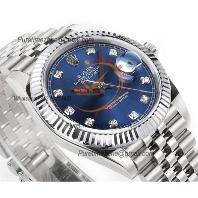 Datejust 41 126334 DD3235 Automatic Mens Watch Best Edition DDF Blue Diamonds Dial 904L SS Jubilee Bracelet