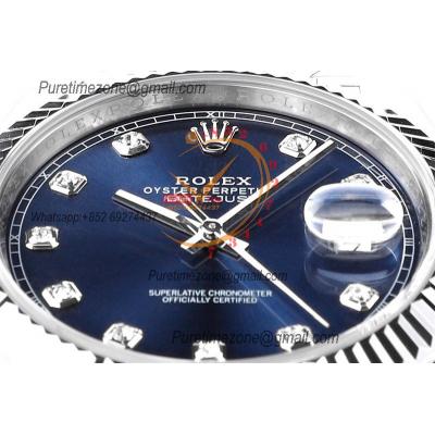 Datejust 41 126334 DD3235 Automatic Mens Watch Best Edition DDF Blue Diamonds Dial 904L SS Jubilee Bracelet