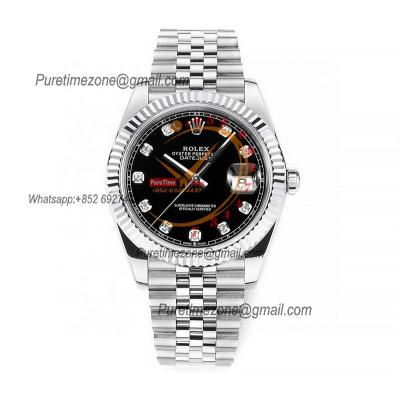 Datejust 41 126334 DD3235 Automatic Mens Watch Best Edition DDF Black Diamonds Dial 904L SS Jubilee Bracelet