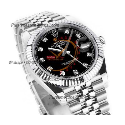 Datejust 41 126334 DD3235 Automatic Mens Watch Best Edition DDF Black Diamonds Dial 904L SS Jubilee Bracelet