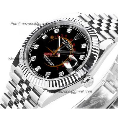 Datejust 41 126334 DD3235 Automatic Mens Watch Best Edition DDF Black Diamonds Dial 904L SS Jubilee Bracelet