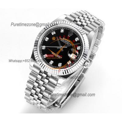 Datejust 41 126334 DD3235 Automatic Mens Watch Best Edition DDF Black Diamonds Dial 904L SS Jubilee Bracelet