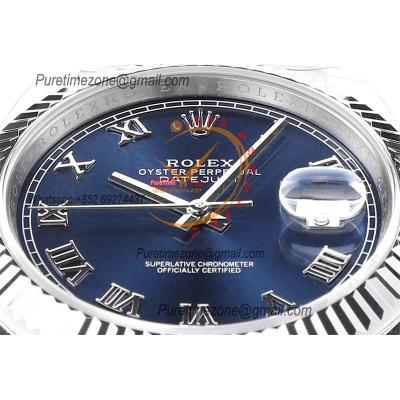 Datejust 41 126334 DD3235 Automatic Mens Watch Best Edition DDF Blue Roman Dial 904L SS Oyster Bracelet