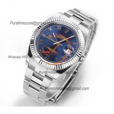 Datejust 41 126334 DD3235 Automatic Mens Watch Best Edition DDF Blue Roman Dial 904L SS Oyster Bracelet