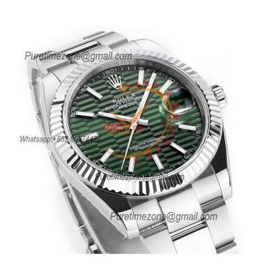 Datejust 41 126334 DD3235 Automatic Mens Watch Best Edition DDF Green Stick Dial 904L SS Oyster Bracelet