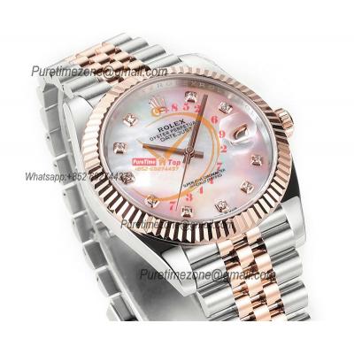 Datejust 41 126331 DD3235 Automatic Mens Watch Best Edition DDF SS/RG MOP Diamonds Dial 904L SS Jubilee Bracelet