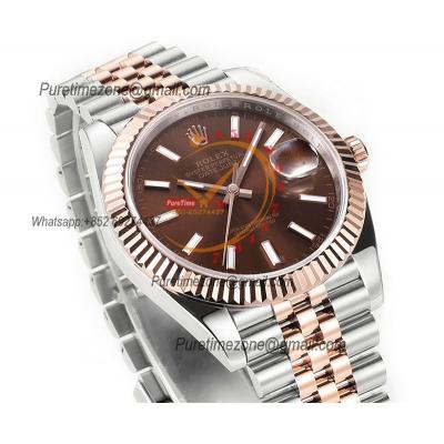 Datejust 41 126331 DD3235 Automatic Mens Watch Best Edition DDF SS/RG Brown Stick Dial 904L SS Jubilee Bracelet