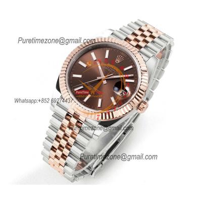 Datejust 41 126331 DD3235 Automatic Mens Watch Best Edition DDF SS/RG Brown Stick Dial 904L SS Jubilee Bracelet