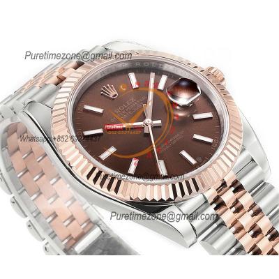 Datejust 41 126331 DD3235 Automatic Mens Watch Best Edition DDF SS/RG Brown Stick Dial 904L SS Jubilee Bracelet