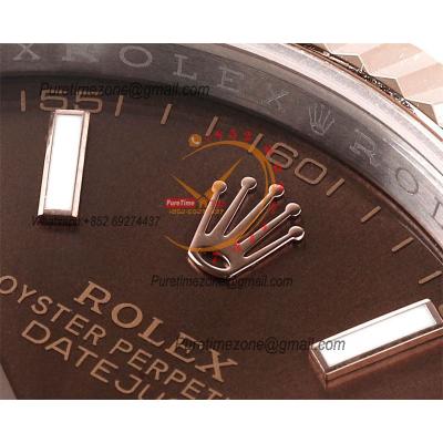 Datejust 41 126331 DD3235 Automatic Mens Watch Best Edition DDF SS/RG Brown Stick Dial 904L SS Jubilee Bracelet