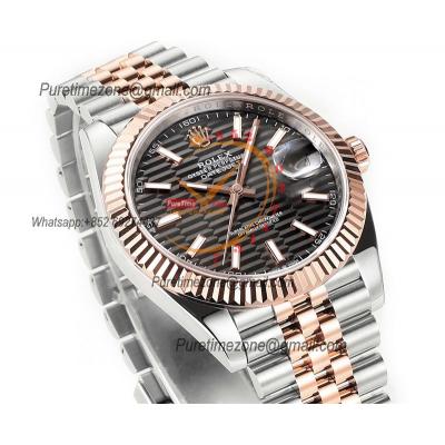 Datejust 41 126331 DD3235 Automatic Mens Watch Best Edition DDF SS/RG Gray Stick Dial 904L SS Jubilee Bracelet