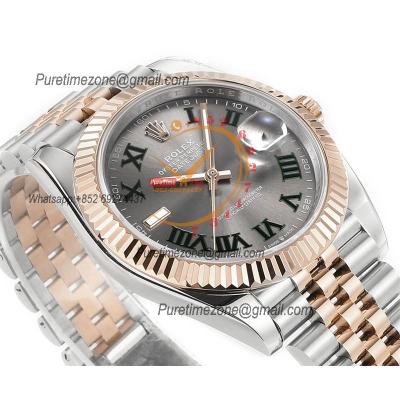 Datejust 41 126331 Wimbledon DD3235 Automatic Mens Watch Best Edition DDF SS/RG Gray Roman Dial 904L SS Jubilee Bracelet