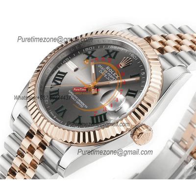 Datejust 41 126331 Wimbledon DD3235 Automatic Mens Watch Best Edition DDF SS/RG Gray Roman Dial 904L SS Jubilee Bracelet