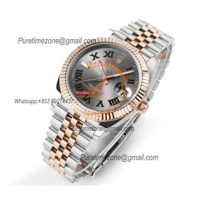 Datejust 41 126331 Wimbledon DD3235 Automatic Mens Watch Best Edition DDF SS/RG Gray Roman Dial 904L SS Jubilee Bracelet