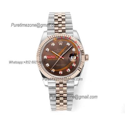 Datejust 41 126331 DD3235 Automatic Mens Watch Best Edition DDF SS/RG Brown Diamonds Dial 904L SS Jubilee Bracelet