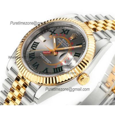 Datejust 41 126333 Wimbledon DD3235 Automatic Mens Watch Best Edition DDF SS/YG Gray Roman Dial 904L SS Jubilee Bracelet